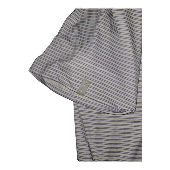 RLX Ralph Lauren Polo Large Men's White/Purple Stripes Golf Active Preppy - Picture 5 of 8